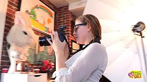 photo shoot turns lesbian as they finger wet pussies