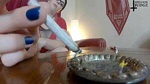 Tall giantess smokes humiliates tiny men pov ashtray fetish play