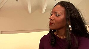 Steamy bedroom aid turns into wet squirting ebony passion