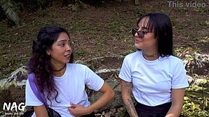 hot college latina students skip class for lesbian scissoring and strapon fucking