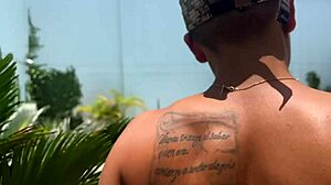 Lucky dude massages sexy latina's wet pussy and natural tits poolside... she loves it! 😏💦