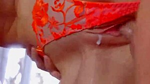 Skinny squirter gets ripped clothes, fingered, then creampied hard.