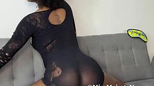 Muscular Black Worships Petite Big Pussy Lips Upclose
