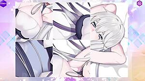 wanna play hentai game with this big boobed white-haired beauty?