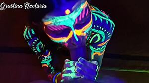 uv lights glow as i fuck wild slim tanned neighbor