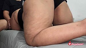 chubby latina roommate forces rough pov ride after spying stretches