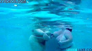 lexxxi luxe and bbw buddy frolic underwater in pool