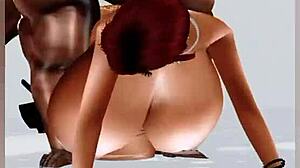 hot french milf milks huge cock with massive tits in imvu