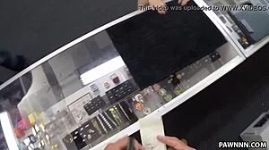 Busty Latina Fucked Raw in XXX Pawn Toilet Stall