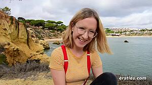 amelia can't stop rubbin her pussy in knee high stockings omg