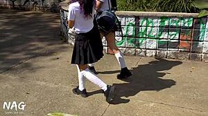 hot college latina students skip class for lesbian scissoring and strapon fucking