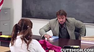 Bubbly Brunette Fucks Old Teacher Hardcore
