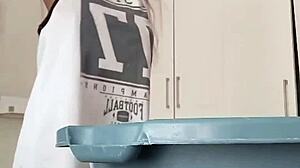 Bucket bathing this south african hood slut's jiggly pear booty before dick swallow