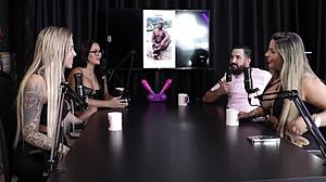 who'd she match on tinder? juli figueiredo and felipe larrosa in sheer red lingerie heat