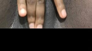 BIG WET BLACK PUSSY CREAMS DURING SOLO MASTURBATION ORGASM!