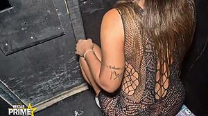 Corno Takes Wife To Gloryhole For Old Man's Cock Sucking Humiliation