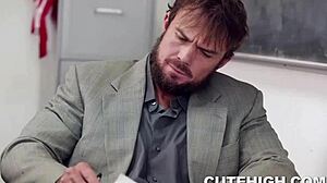 Bubbly Brunette Fucks Old Teacher Hardcore