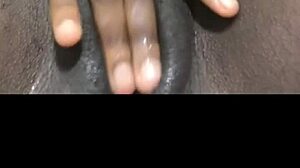 BIG WET BLACK PUSSY CREAMS DURING SOLO MASTURBATION ORGASM!