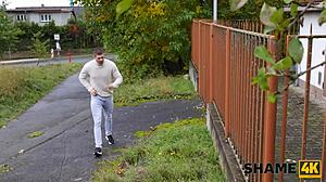 texas patti seduces young stud behind fence for secret pounding