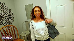 Exotic brunette Mercedez sucks monster cock, pussy pounded hard