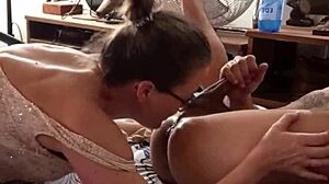 French Amateur In Red Satin Bra Thong Heels! Rimming Deepthroat Pussy Fuck Cumshot!