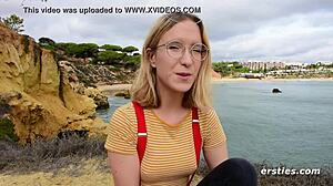 amelia can't stop rubbin her pussy in knee high stockings omg