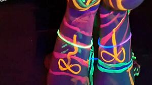 uv lights glow as i fuck wild slim tanned neighbor