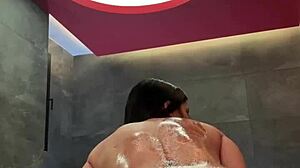 Beautiful shaved latina pornstar sara retali moans with huge toy in her big ass