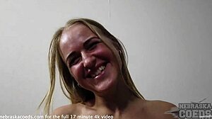 nervous skinny european maria in dirty casting interview