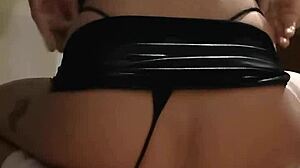 oh damn in tiny miniskirt she pulls tanga aside starts anal gape trainin w monster cock n toys