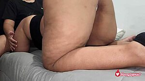 chubby latina roommate forces rough pov ride after spying stretches