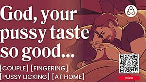 ASMR Boyfriend Licks Girlfriend's Wet Pussy Home Fingering Oral Erotic Roleplay Audio