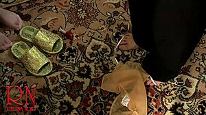 regina noir teases in stockings at massage salon before ripping clothes