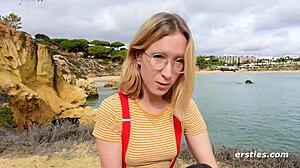 amelia can't stop rubbin her pussy in knee high stockings omg