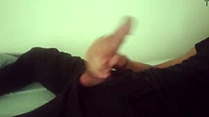 dude in black pants jerks huge cock post-work moaning till orgasm—wanna watch? 😏💦🔥