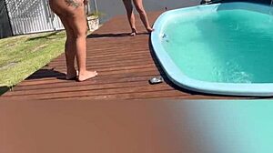 damn these skinny latinas gettin' bent over doggy in amateur mansion orgy backstage