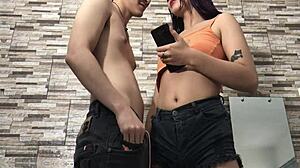 Skinny homemade stepsister craves deepthroat blowjob and creampie during taboo roleplay