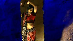dreamy indian beauty teases with slow seductive strip undress dance