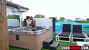 cuckold husband tormented watching bbc destroy syren de mer's horny big tits ass