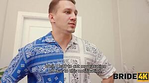 Kinky Russian Bride Watches Cuckold 4Some at Wedding