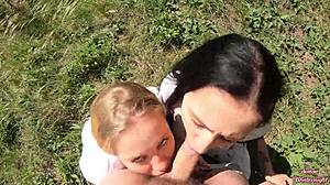 Smoking sluts gobble cock and gulp hot cum!