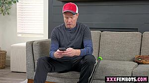 fuck yes! stepdad's robot gift turns into hardcore shaved pussy pounding fantasy