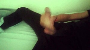 dude in black pants jerks huge cock post-work moaning till orgasm—wanna watch? 😏💦🔥