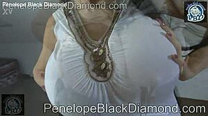 penelope black diamond blows with huge sunglasses tease