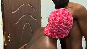 curvy amateur screams bent against bathroom wall