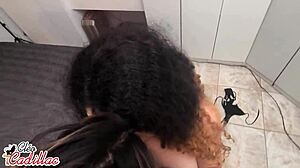 Muscular Cleo Cadillac dominates two submissive lesbians