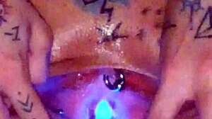 i'm stretching my piss hole so good now watch my wet pussy squirt big natural tits glow!