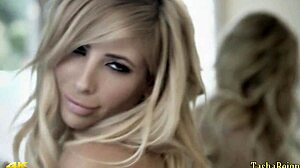 Tasha Reign strips lingerie sensually playing big clit pussy lips