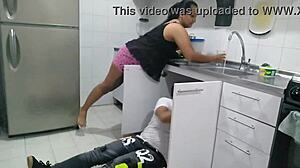 called plumber to check pipes but he ends up pounding my big ass doggystyle homemade