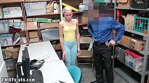 Leashed Ebony Teen Aria Faye Fucked by Perv Officer